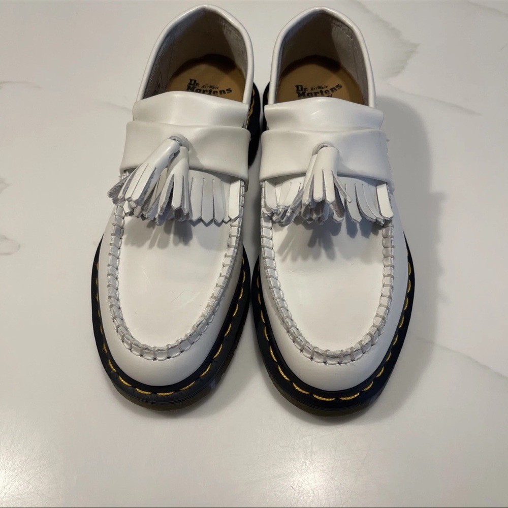 Dr. Martens White Tassel Loafers